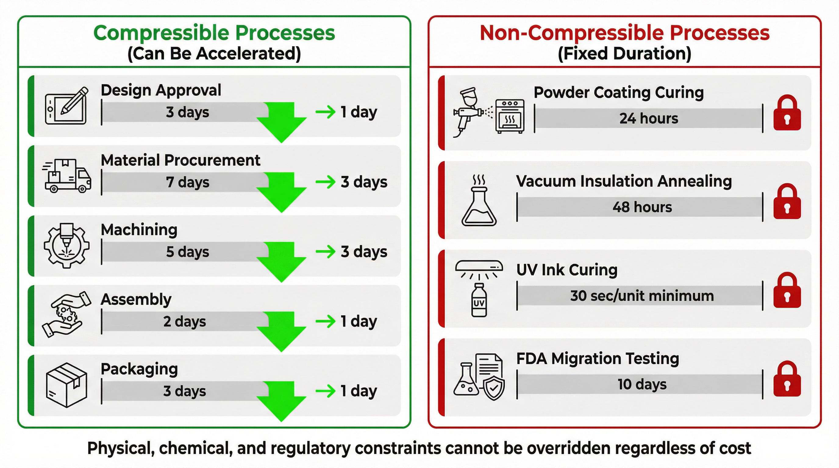 The Rush Order Illusion: Why Money Cannot Override Physics in Manufacturing Lead Time Compression