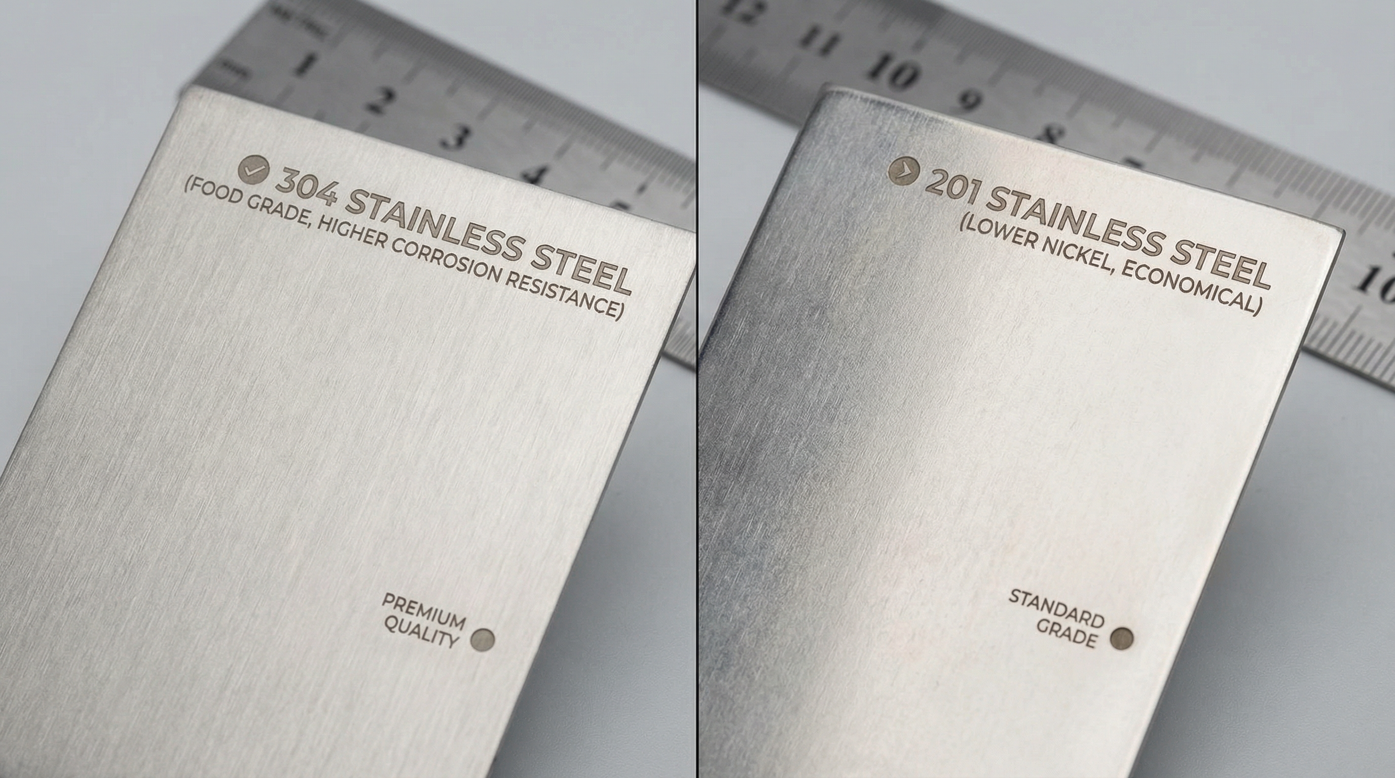 Comparison of 304 vs 201 stainless steel grades